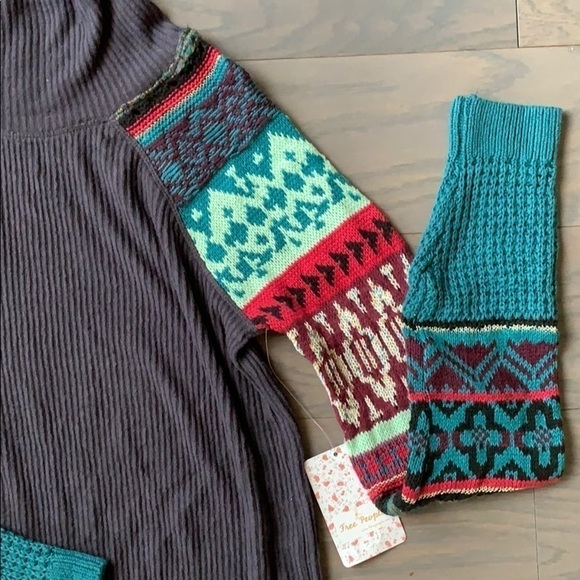 Nwot Free People Prism Thermal Turtleneck Sweater - Picture 5 of 7